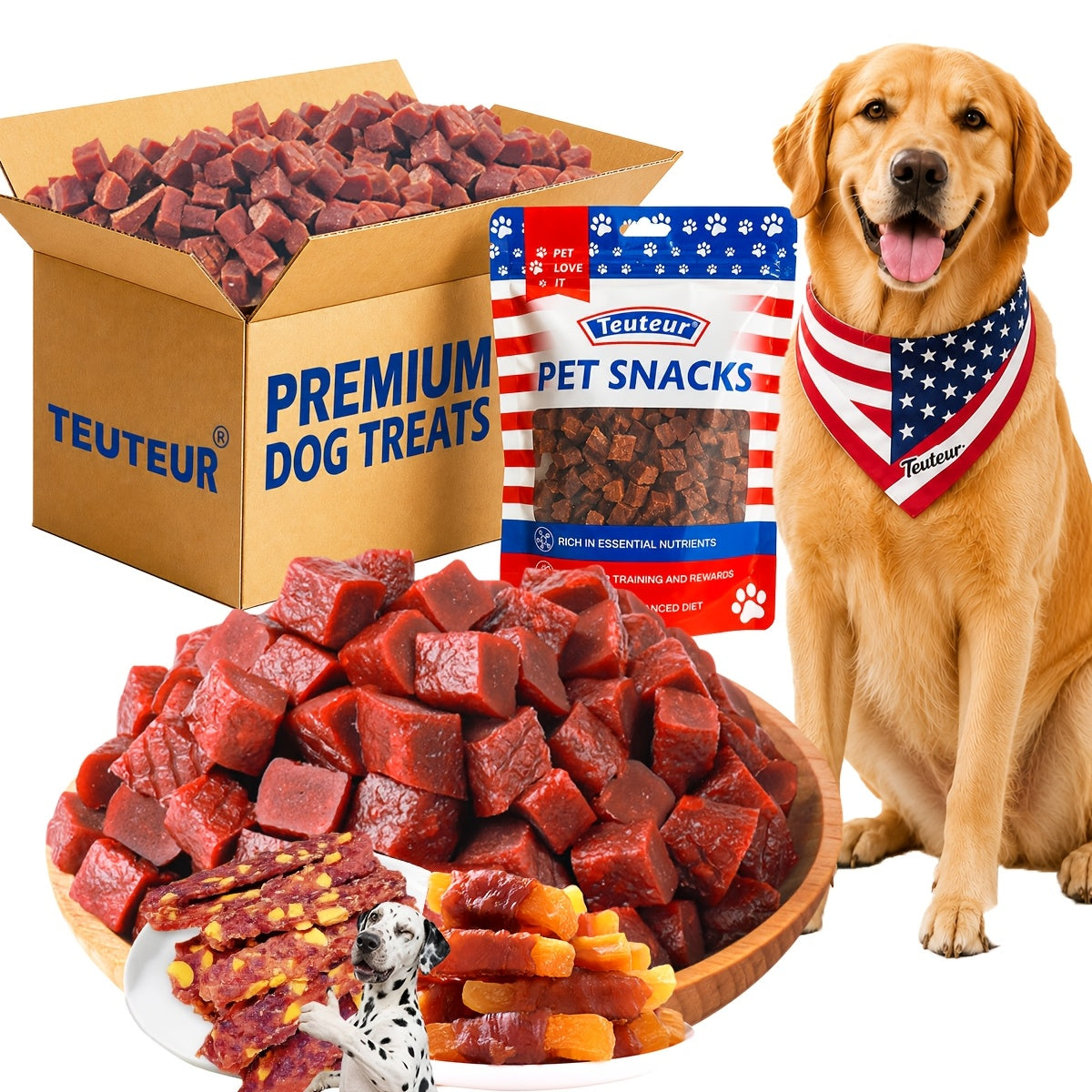 Pet Jerky Treats with Chicken and Duck Combo Options, Beef Cubes and Chew Selections for Supervised Training Rewards and Everyday Snack Time
