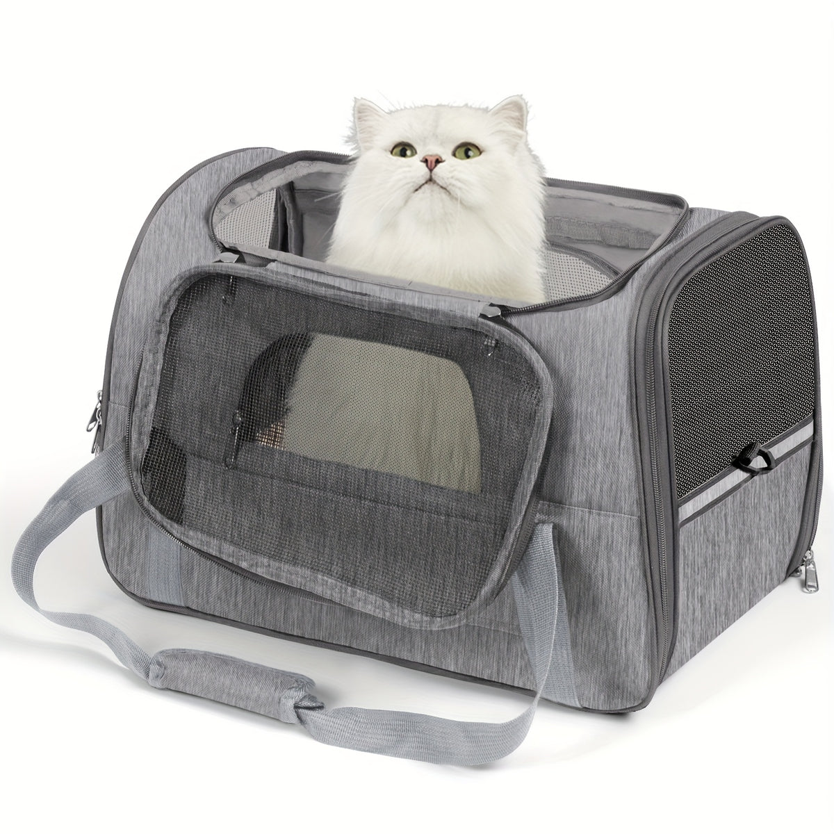 Foldable Dog and Cat Carrier for Pets up to 15 lbs, Soft-Sided Portable Travel Bag for Puppies, Kittens, Vet Visits and Everyday Outings, Seven Colors