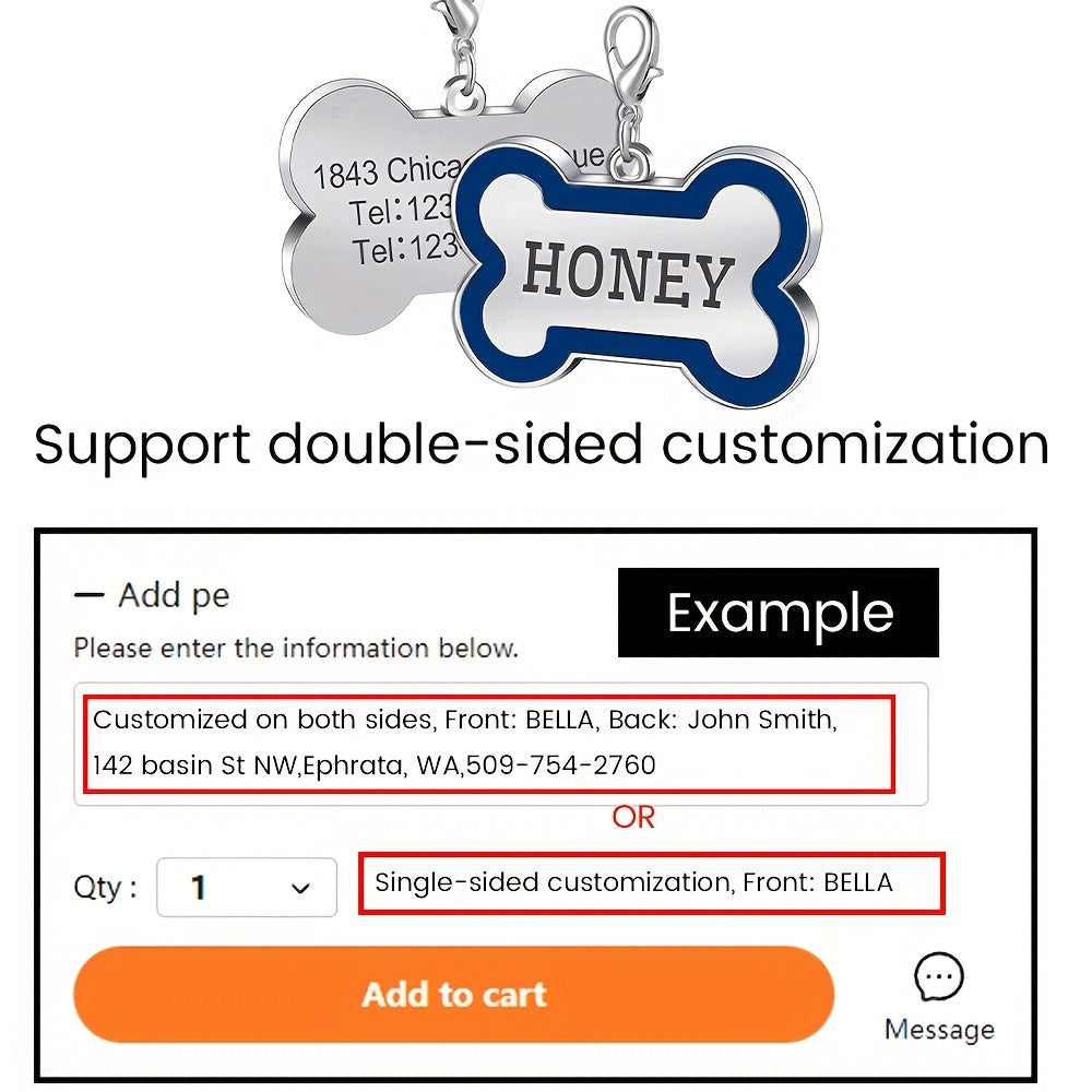 Personalized Metal Pet Tag for Dogs and Cats, Single Engraved Name ID Tag in Seven Colors for Everyday Identification and Pet Parent Gifts