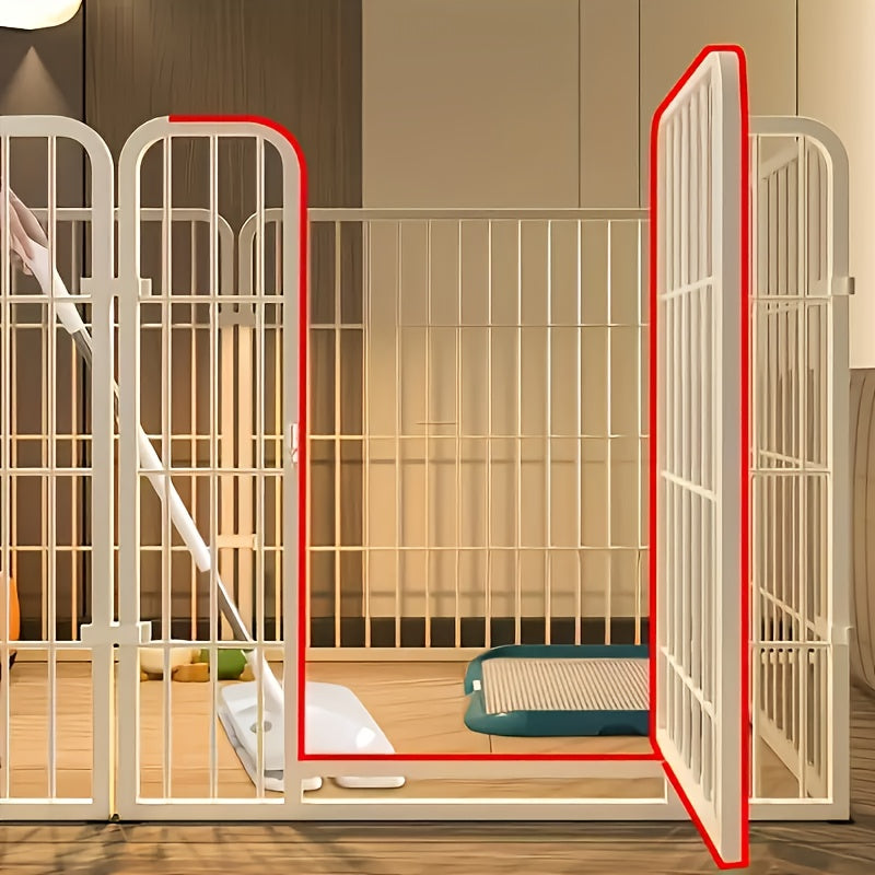 Stainless Steel Dog Playpen for Indoor Rest, Play and Potty Training, Flexible Pet Enclosure for Small and Medium Dogs in Black or White for Home Routines
