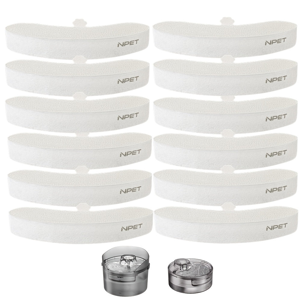 Dog Fountain Filter Refills for NPET DF10 and DF30, Replacement Water Fountain Filters in 12, 20 or 24 Packs for Everyday Pet Drinking Station Care