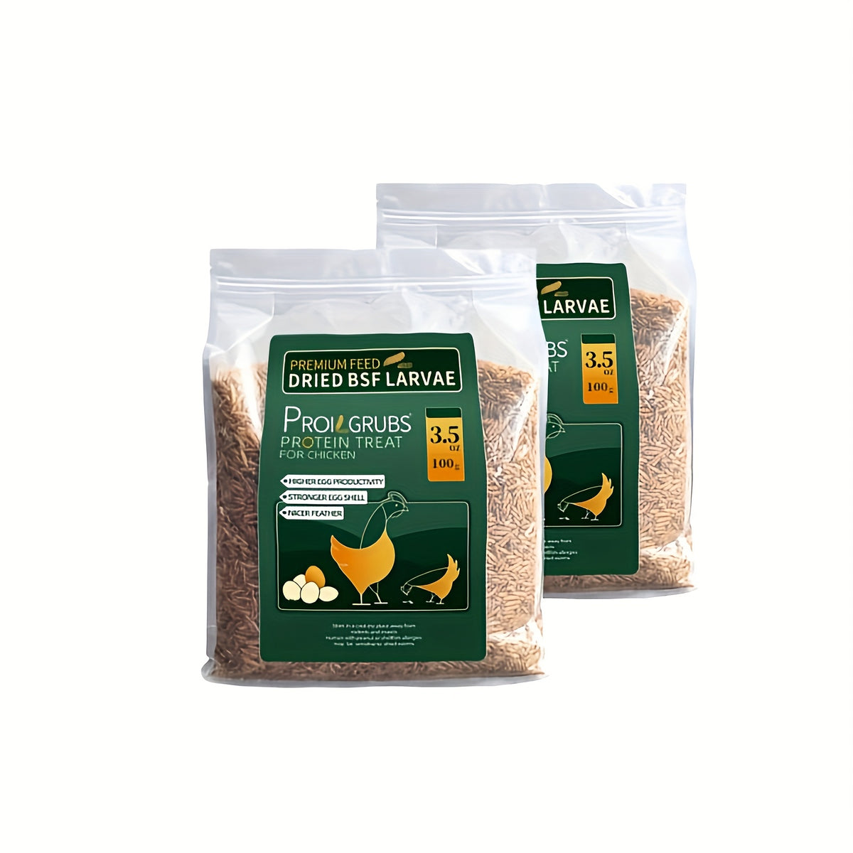 Dried BSFL Chicken Treats, Black Soldier Fly Larvae in 3.5 to 14 oz Packs for Backyard Poultry Snacks, Duck Feeding and Wild Bird Feeders
