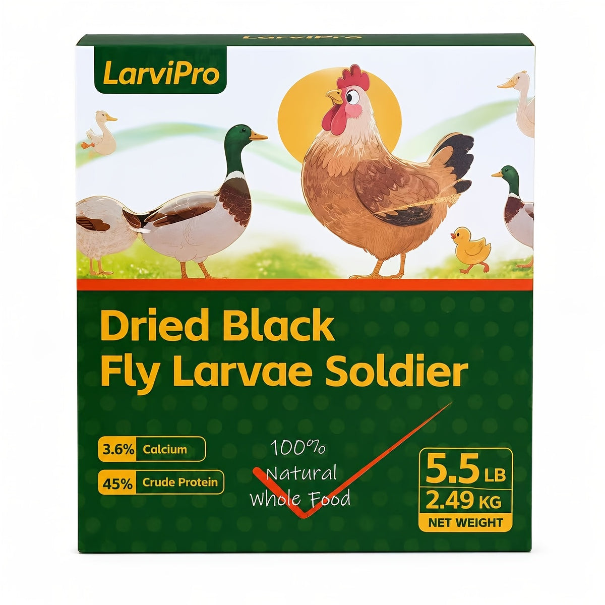 Chicken Grub Treats, Dried Black Soldier Fly Larvae in 5.5 lb or 11 lb Packs for Backyard Hens, Ducks and Wild Birds, Supplemental Foraging Snacks