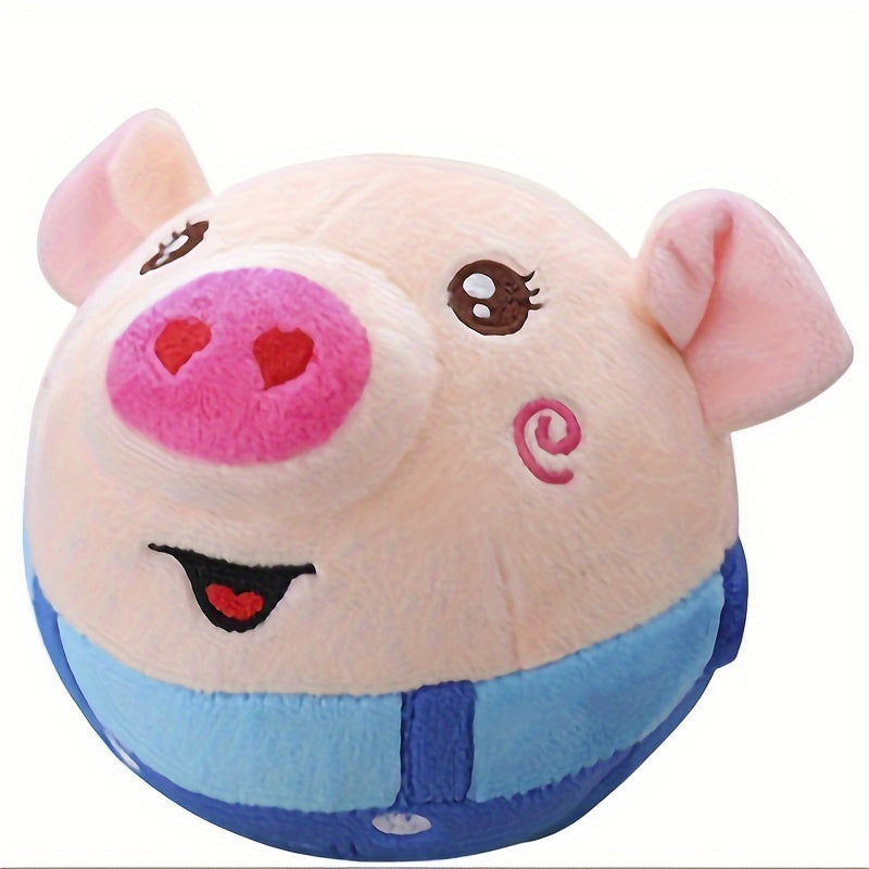 Bouncing Dog Toy with Recording and Music Modes, Rechargeable Jumping Pet Ball in Rabbit, Hamster, Puppy and Pig Styles for Supervised Play