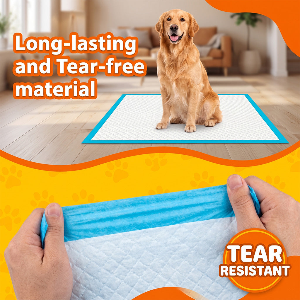 Puppy Potty Pads with Bonus Bags or Duck Toy, Extra Large Absorbent Leakproof Dog Pee Pads for Indoor House Training and Everyday Accidents