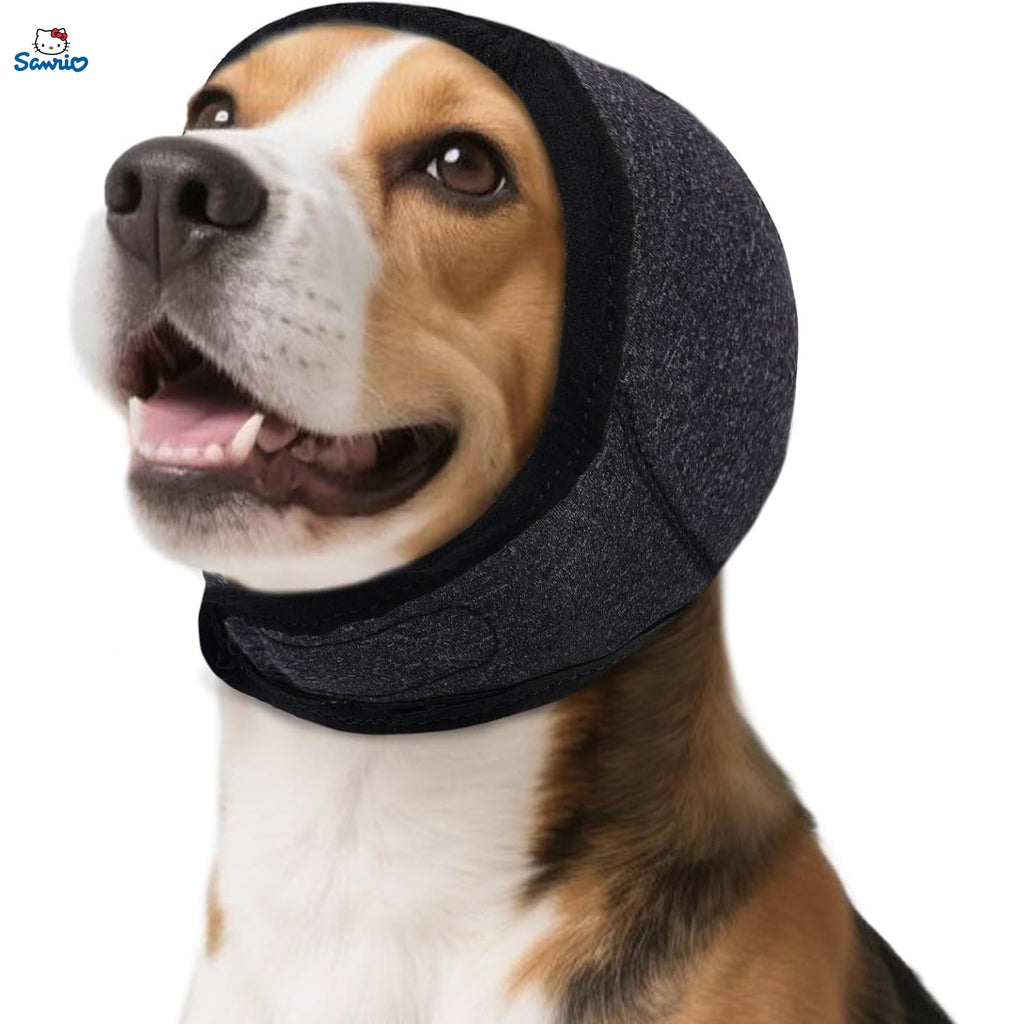 Dog Ear Cover Head Wrap with Adjustable Closure, Soft Hood for Supervised Grooming, Bath-Time Routines and Travel, S M L in Four Colors