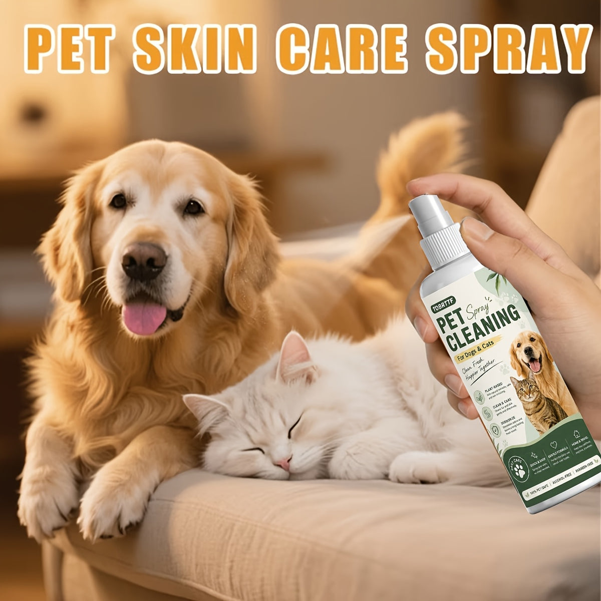Pet Skin Care Spray for Dogs and Cats, 100ml Fresh Scent Grooming Mist for At-Home Skin and Coat Care Routines and Pet Parent Essentials