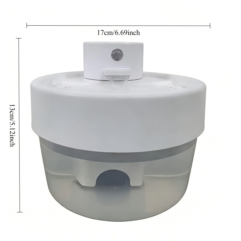 Cat Water Fountain 1L with USB Cable, Compact Automatic Circulating Pet Drinking Dispenser with Visible Reservoir for Indoor Cats and Small Dogs