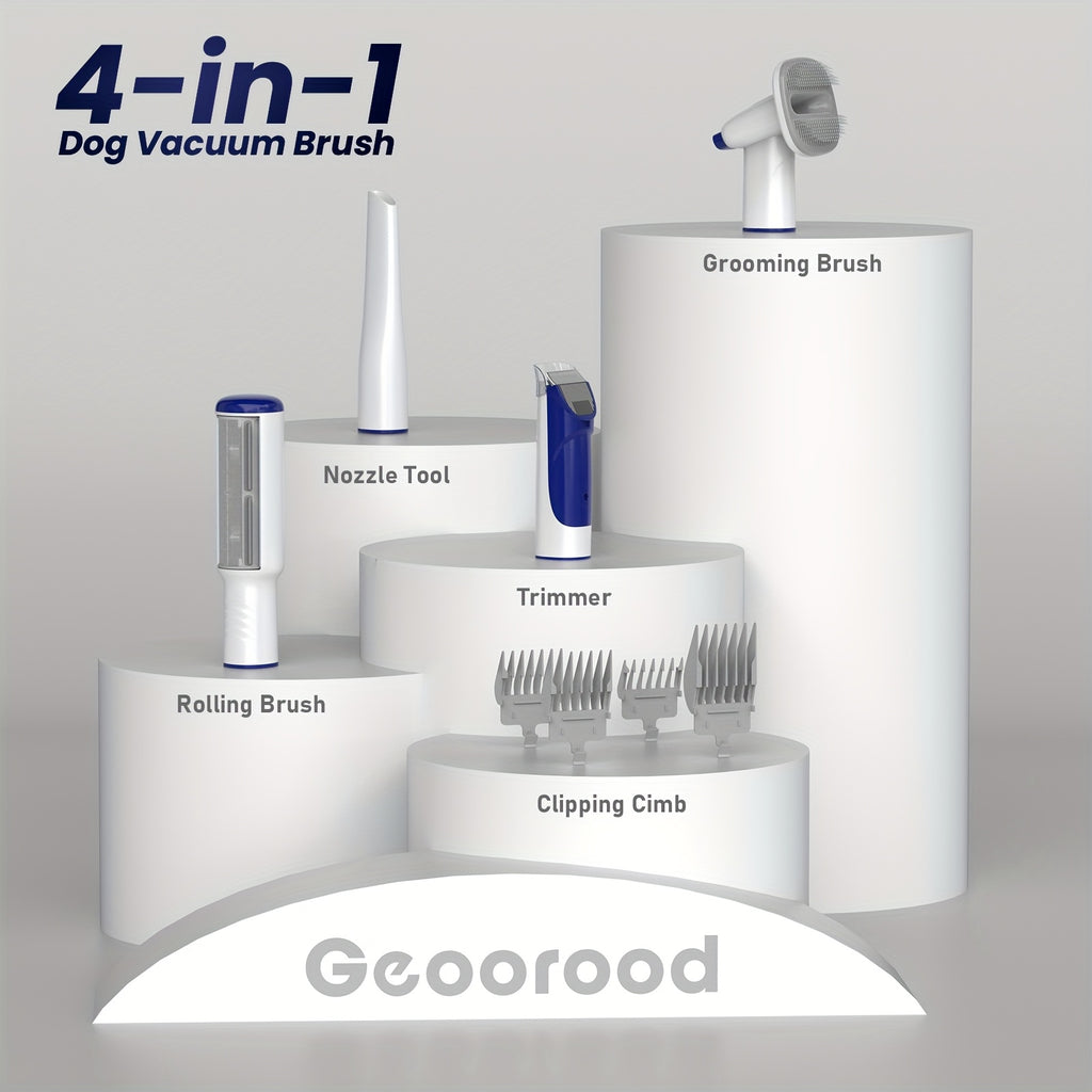 Dog Grooming Vacuum Kit G2 with Clippers, 2.5L Hair Collection Canister, 4 Grooming and Cleaning Tools and 3 Suction Levels, Blue or Green