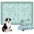 Washable Dog Pee Pads with Floral Print, 2 Pack Reusable Non-Slip Leakproof Puppy Potty Training Mats for Crates and Floors in Three Sizes