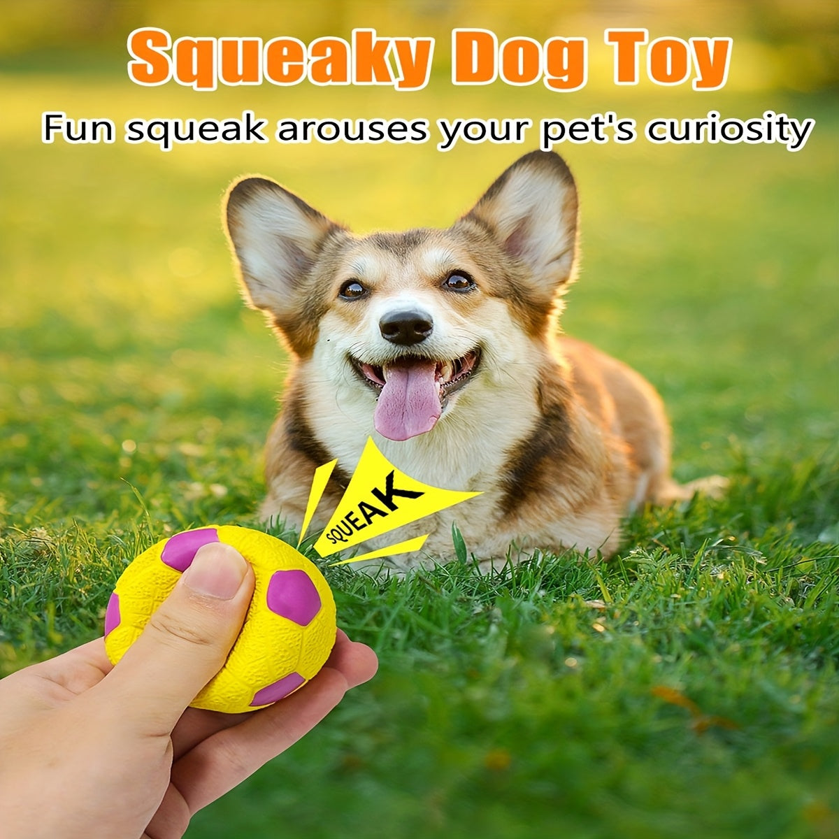 Squeaky Dog Sport Balls 4 Pack, 2.8-Inch Soft Latex Bouncy Fetch Toys with Colorful Sports Patterns for Supervised Puppy and Small Dog Play