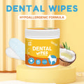 Dog Ear Cleaner Wipes with Coconut Scent, Finger Wipes for Routine Ear Grooming, with Separate Dental Wipes, Teeth Cleaning Kit and Eye Wipe Options
