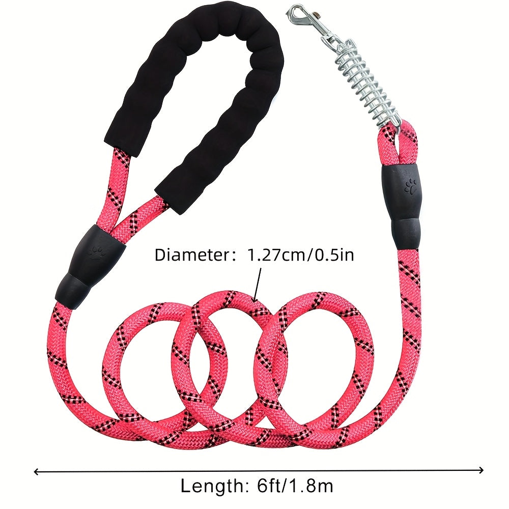 Braided Reflective Dog Leash for Daily Walks and Training, 1/2-Inch Rope Lead with 4, 5, 6, 10 and 15 Foot Options in Multiple Colors