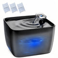 Automatic Pet Water Fountain 8L with Dry-Run Protection, Quiet Plastic Drinking Dispenser for Cats and Dogs with Black or Blue Filter Bundles