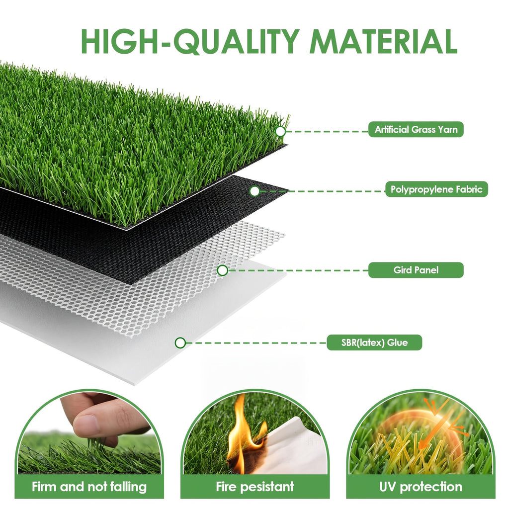 Reusable Grass Dog Potty with Tray and Two Turf Mats, 3-Layer Washable Puppy Training Toilet with Drainage for Apartments, Balconies and Outdoor Use