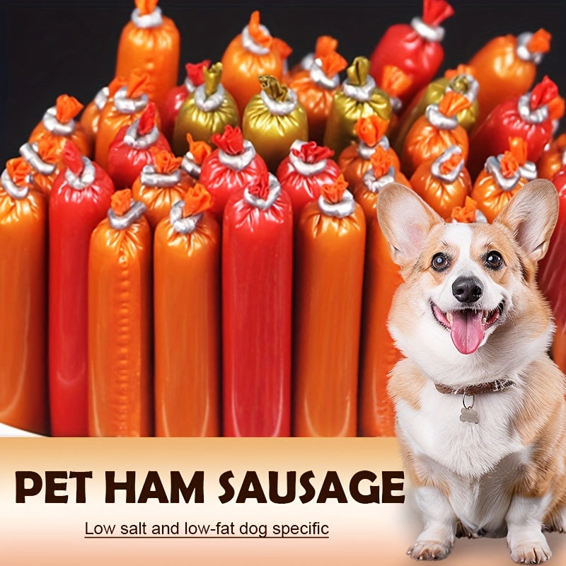Dog Sausage Treats 32 Pack, Individually Wrapped Chewy Snack Sticks for Supervised Training Rewards, Everyday Treat Time and Holiday Dog Gifts