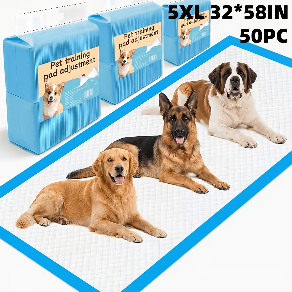 Dog Pee Pads 32 x 58 Inch, 50 Count Extra Large Disposable Pet Training Pads with 6-Layer Absorbent Core for Large Dogs and Multi-Dog Homes