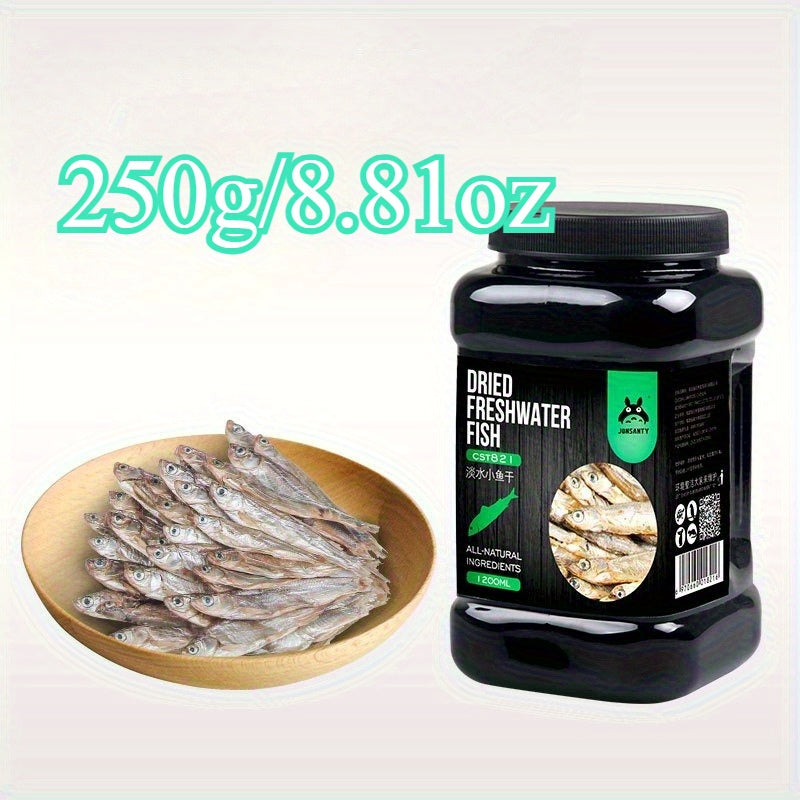 Dried Fish Pet Treats, Freshwater Fish Snacks in 100g or 240g Options for Turtle Keepers, Cat Owners and Hamster Snack-Time Routines