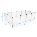 Plastic Pet Playpen with 12 Modular Panels, Portable DIY Indoor Fence for Small Animals and Puppies, Connectors and Assembly Mallet Included