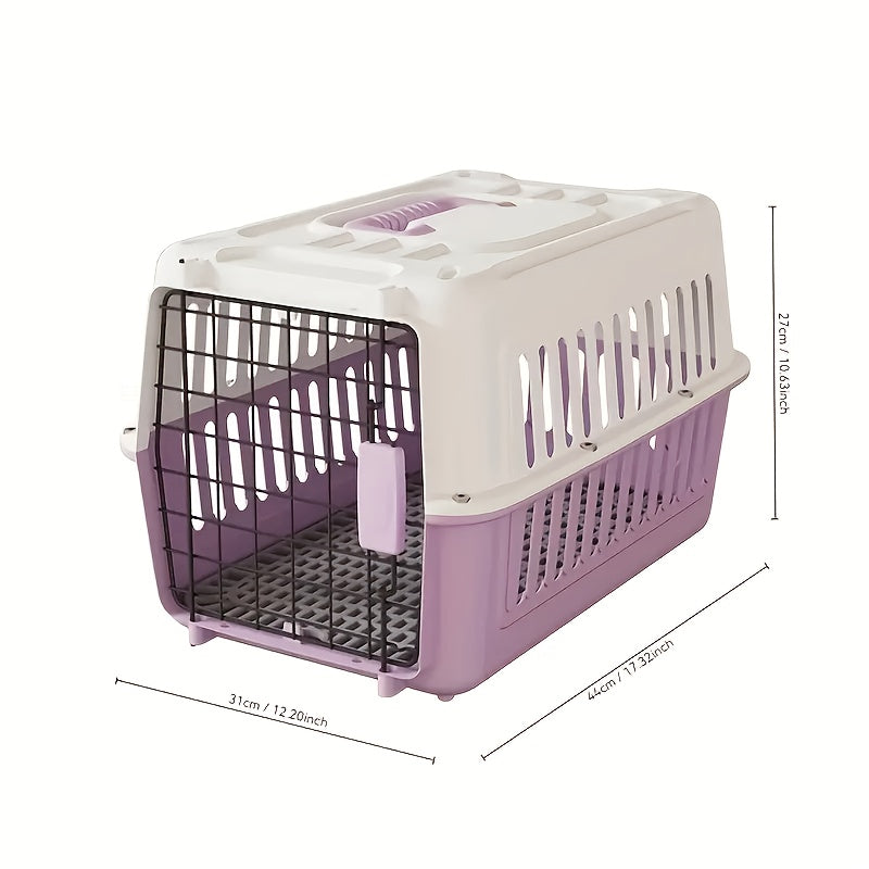 Pet Travel Crate for Cats and Small Dogs, Portable Ventilated Carrier Box with Easy Assembly, Green Pink or Blue and XL Options