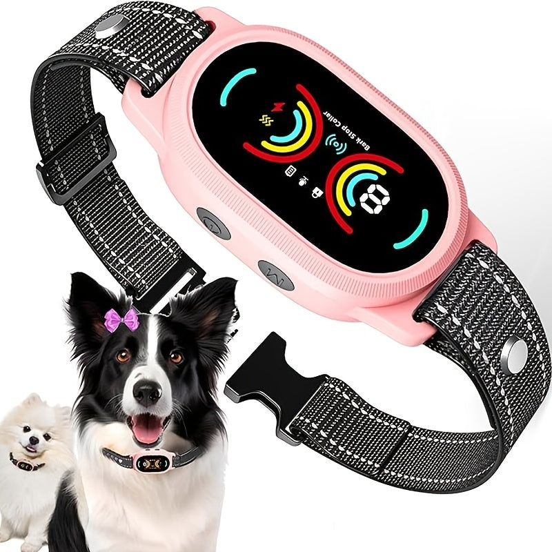 Rechargeable Dog Bark Collar with Beep and Vibration, 4 Selectable Modes and 3 Sensitivity Levels for Owner-Supervised Training, Six Color Options