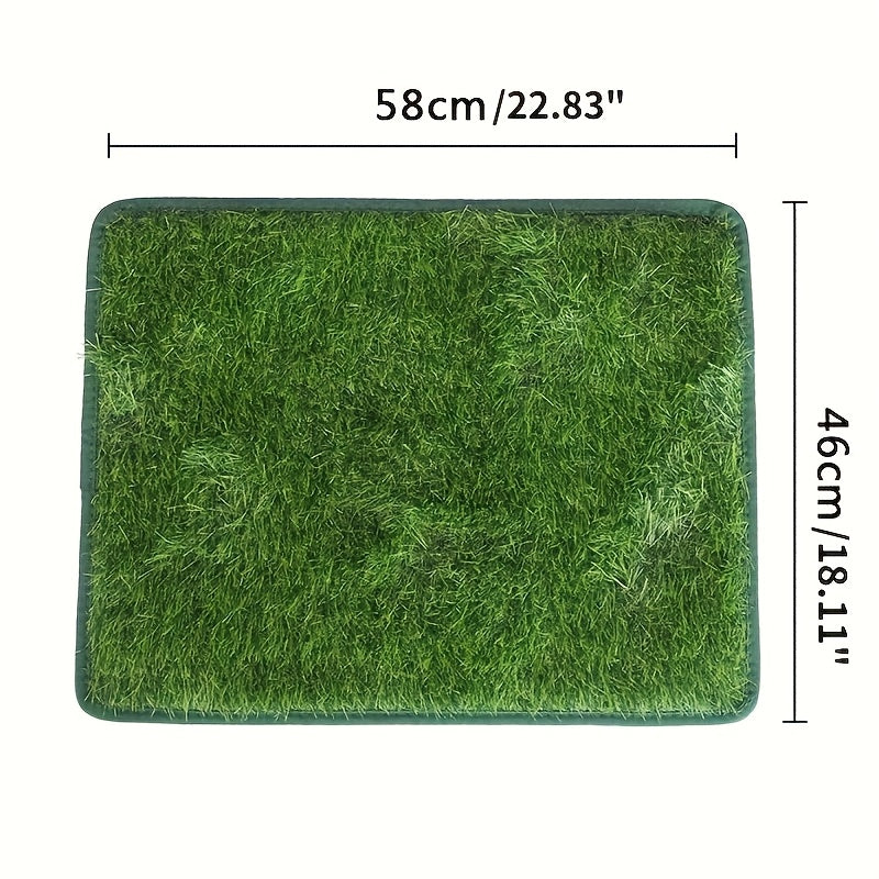 Artificial Grass Potty Training Mat for Dogs, Washable Reusable Turf Pad with Drainage and Non-Slip Base for Indoor and Outdoor Use
