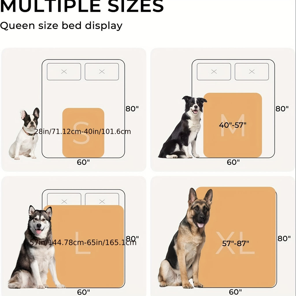 Gray Pattern Dog Blanket for Couch and Bed, Soft Fluffy Reversible Washable Pet Furniture Cover with Bone or Paw Designs and Multiple Size Options