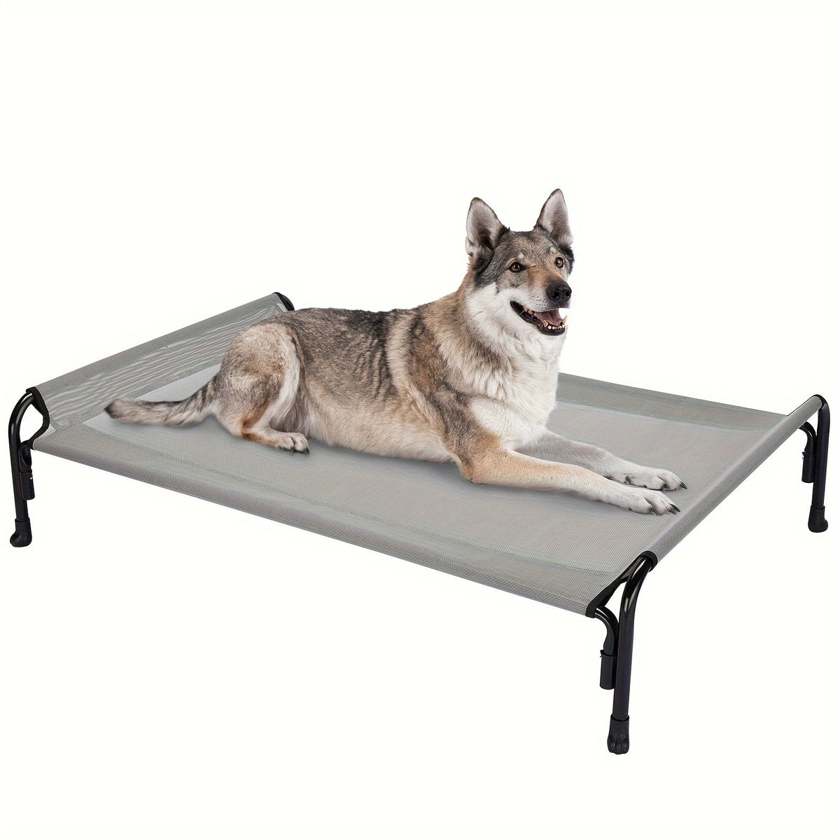Elevated Dog Bed with Sloped Headrest, Breathable Raised Pet Cot in M to XXL Sizes for Indoor Lounging, Outdoor Rest and Camping