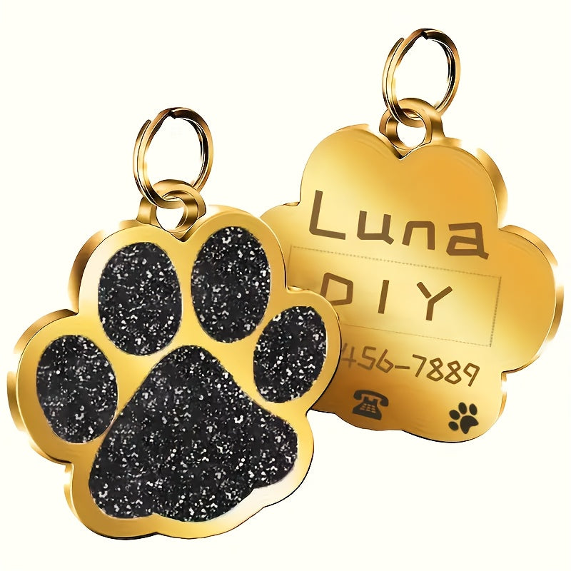 Custom Pet Name Tag for Dogs and Cats, Engraved Name and Phone Number ID in Pink, Red, Rose Red or Ivory White, Single Tag Pet Parent Gift