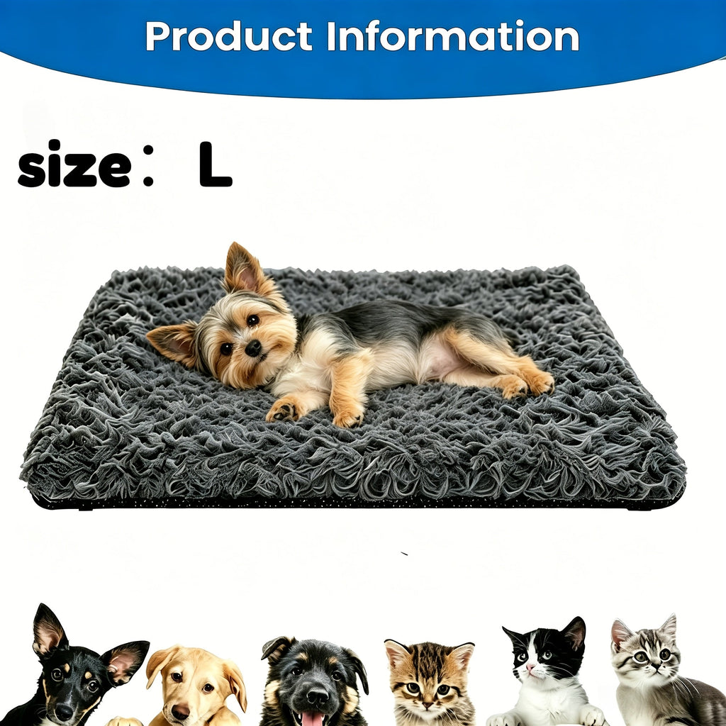 Heat-Retaining Pet Mat for Cats and Dogs, Removable Washable Non-Slip Resting Pad for Indoor Outdoor Use, Dark Gray in Small or Large