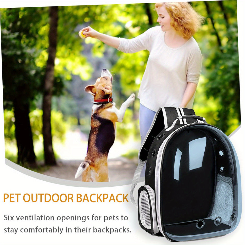 Transparent Capsule Cat Backpack, Breathable Portable Pet Carrier for Everyday Outings and Vet Visits, One-Size Pink and Black Style Options