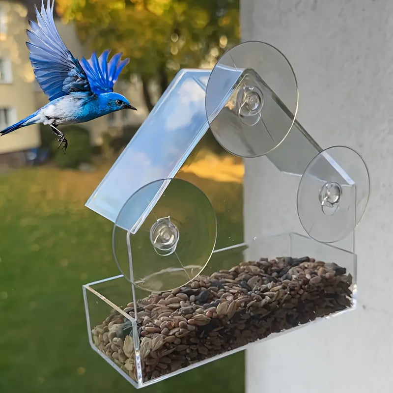 Acrylic Bird Cage Feeder, Transparent Wall-Mounted Pet Bird Food Holder for Visible Food Levels and Everyday Cage Feeding, Two Listed Style Options