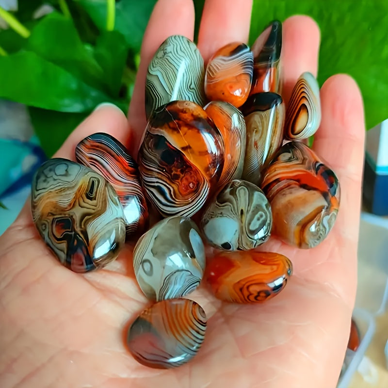 Polished Agate Stones, 1 lb Natural Decorative Rocks with Varied Patterns for Plant Pots, Home Displays, DIY Jewelry Projects and Gifts