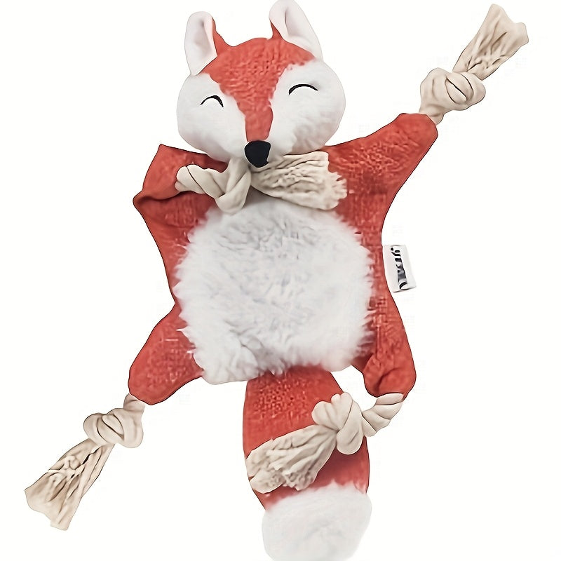 Squeaky Crinkle Dog Toys, No-Stuffing Plush Animal Toys in Brown Squirrel Single or 5-Pack Options for Supervised Puppy Fetch and Indoor Play
