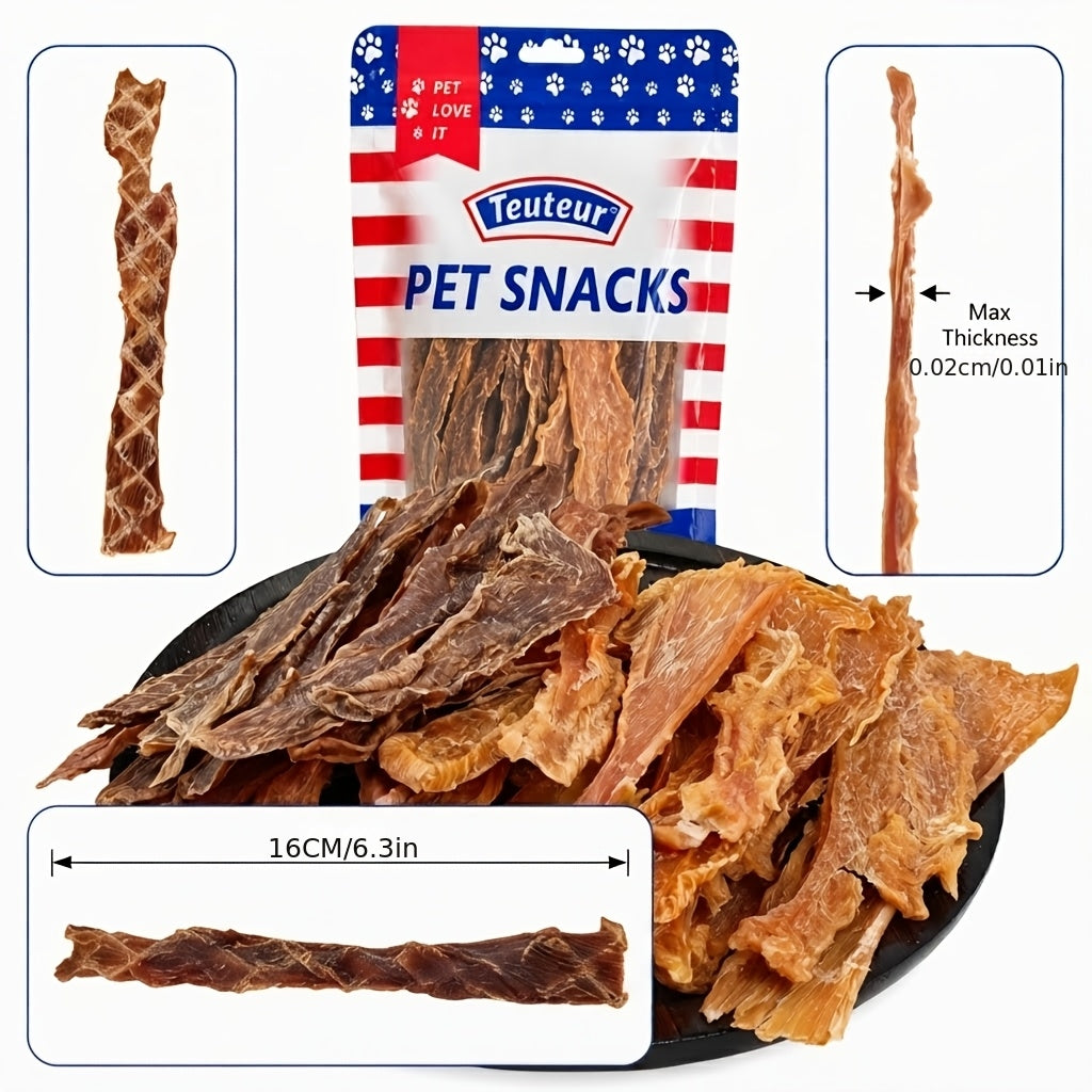 Dog Jerky Treats Chicken and Duck Mix 100g, 100% Real Meat High Protein Training Snacks for Small, Medium and Large Dogs, Long-Lasting Chews for Puppies and Adults