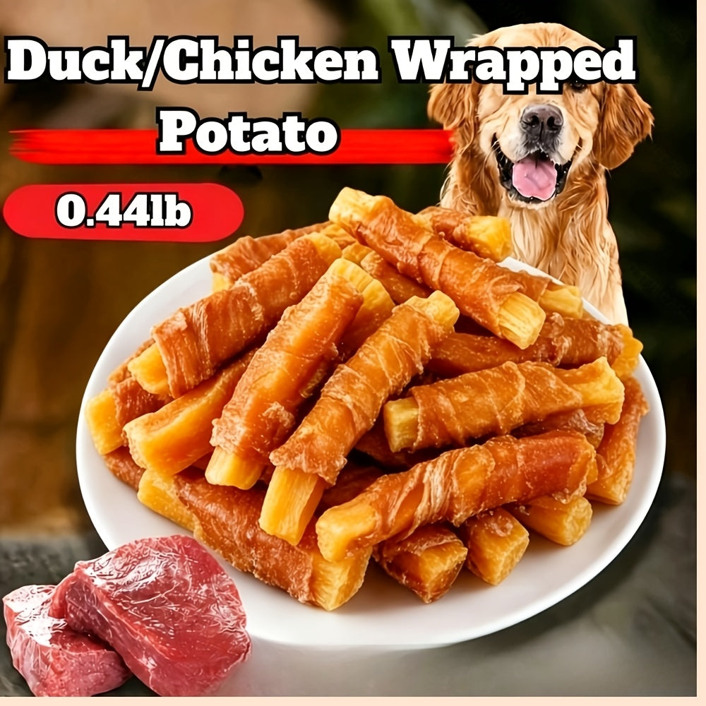 Chicken Sweet Potato Dog Treats, Thick Sliced Chicken and Sweet Potato Jerky Strips, High Protein Rawhide Free Chews for Small Medium Large Dogs, Easy to Digest Training Rewards and Healthy Daily Snacks