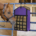 Hanging Hay Feeder Bag for Horses, Goats and Sheep, Open-Top Forage Holder with Grid Feeding Panel for Barn Stalls, Fences and Trailers