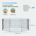 Foldable Metal Wire Dog Playpen with Tool-Free Setup, 24, 30, 36 or 42 Inch Height Options for Supervised Indoor and Outdoor Pet Exercise
