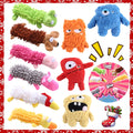 Animal-Shaped Squeaky Dog Toys 10 Pack, Plush Pet Toy Set for Supervised Gentle Chewing and Interactive Indoor Play, Christmas or Everyday Options