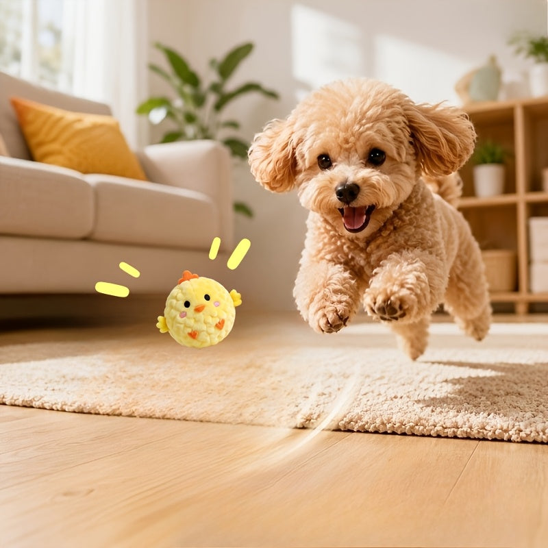 Dog and Cat Toy Balls 4-Pack, Random-Style Sound and Slow-Rebound Bouncing Pet Toys for Supervised Rolling, Chasing and Interactive Play