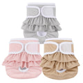 Reusable Female Dog Diapers, 3-Pack Washable Absorbent Heat Cycle Panties in Champagne or Colorful Leopard for X-Small to Large Dogs