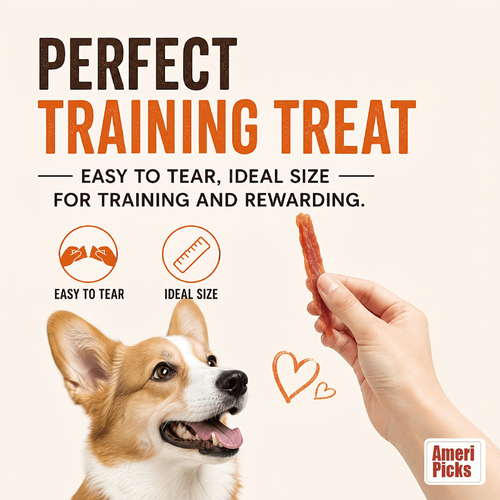 Duck Meat Dog Treat Strips, Dehydrated Jerky Snacks in 100g, 600g and 900g Options for Small and Large Dogs, Training Rewards and Daily Treat Time