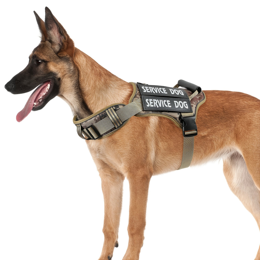 MOLLE Tactical Dog Harness with Control Handle, Adjustable Reflective Pet Vest for Daily Walking and Outdoor Training, S M L in Six Color Options