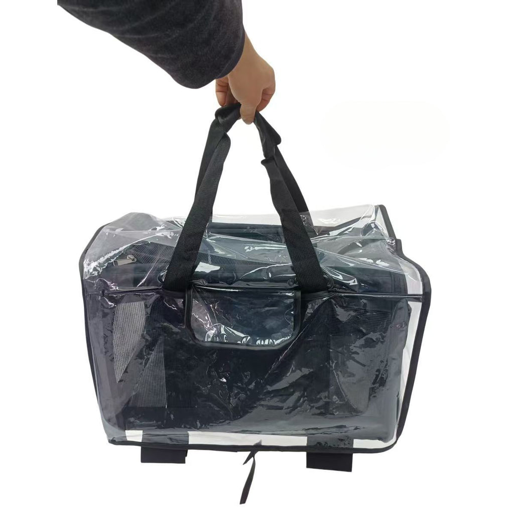 Cat Carrier Rain Cover Only, Transparent EVA Dust Cover with Double-Zipper Access Door for Pet Trolley Suitcases, 50 x 33 x 31 cm