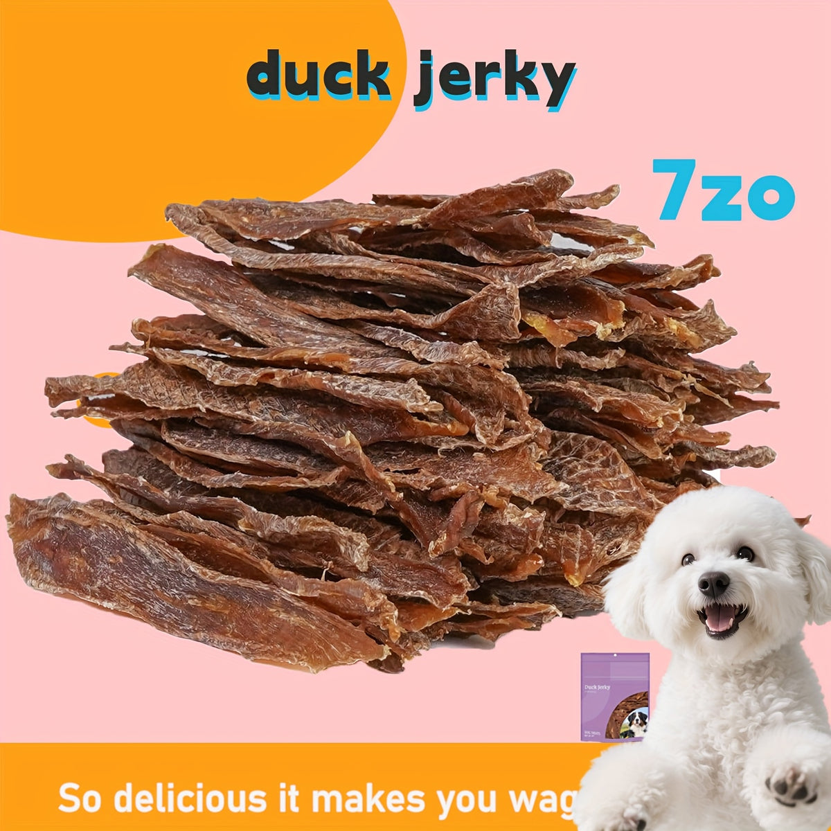 Duck Jerky Training Rewards for Dogs, Easy-to-Tear Chewy Duck Strips for Small, Medium and Large Dogs, Daily Snacks in Multiple Pack Options