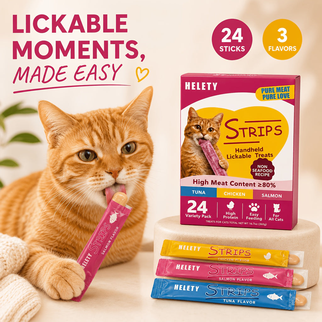 Creamy Lickable Cat Treats 15g, Squeeze Cat Snacks and Food Topper in Tuna, Salmon or Chicken, 10 Count Packs or 30 Count Chicken Option