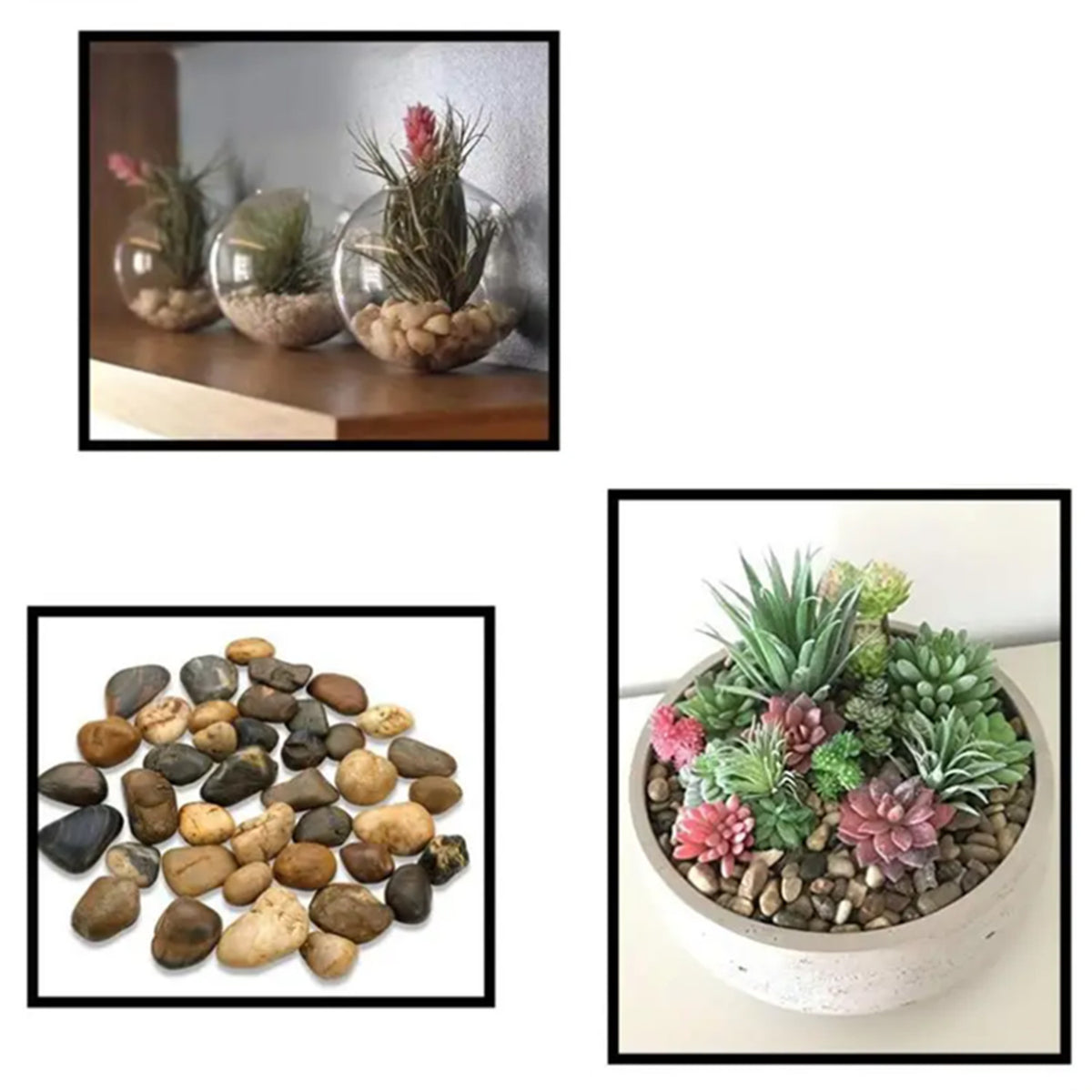 Small River Rocks, 10 lb in 10 Bags, 1/2-Inch Natural Decorative Pebbles for Aquarium Layouts, Plant Pots, Vase Fillers and Landscaping