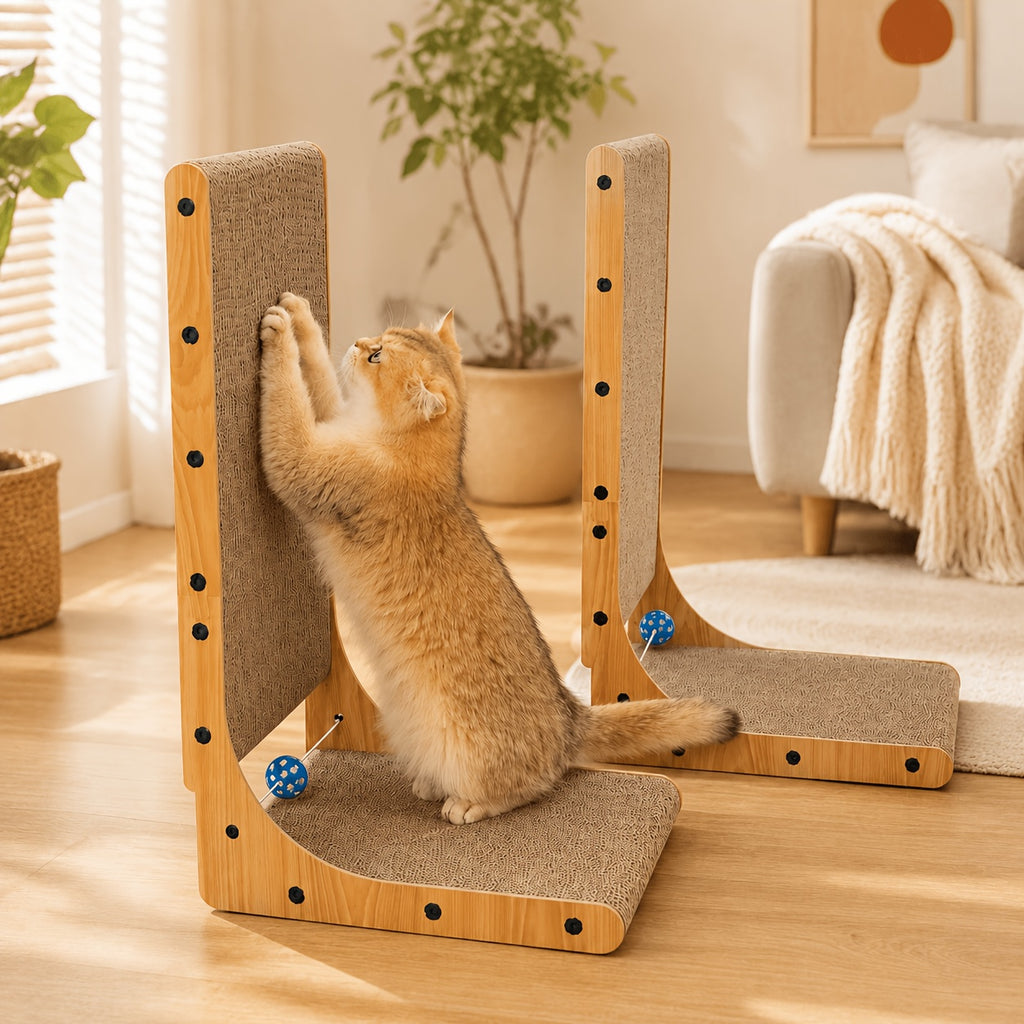 Cat Scratching Pad with Wavy and Felt Model Options, Indoor Cat Scratcher for Everyday Claw Scratching, Stretching and Home Activity