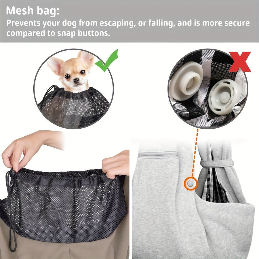 Pet Sling Carrier with Padded Hard Bottom, Adjustable Dog and Cat Shoulder Bag for Carrying Puppies on Everyday Outings, Five Color Options