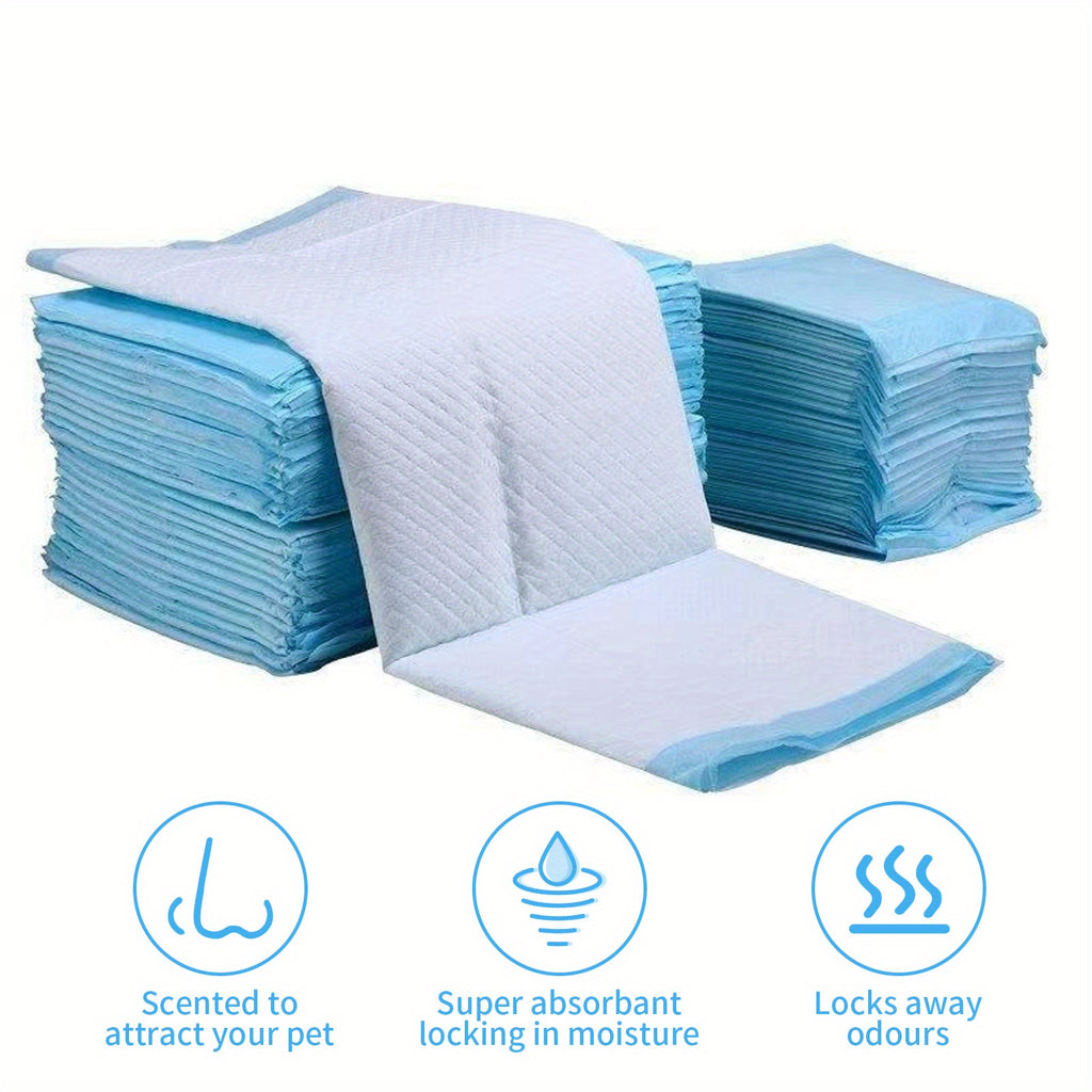 Puppy Training Pads for Home and Camping, 50, 100 or 200 Count Absorbent Quick-Drying Dog Pee Pads with Leak Protection for Indoor Potty Routines